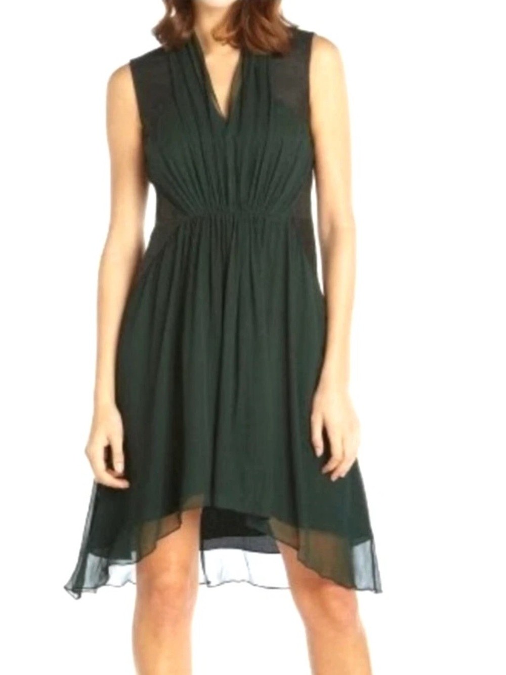 Haute Hippie Silk Textured Lamb Leather Sleeveless Dress Modern Romantic Chic
